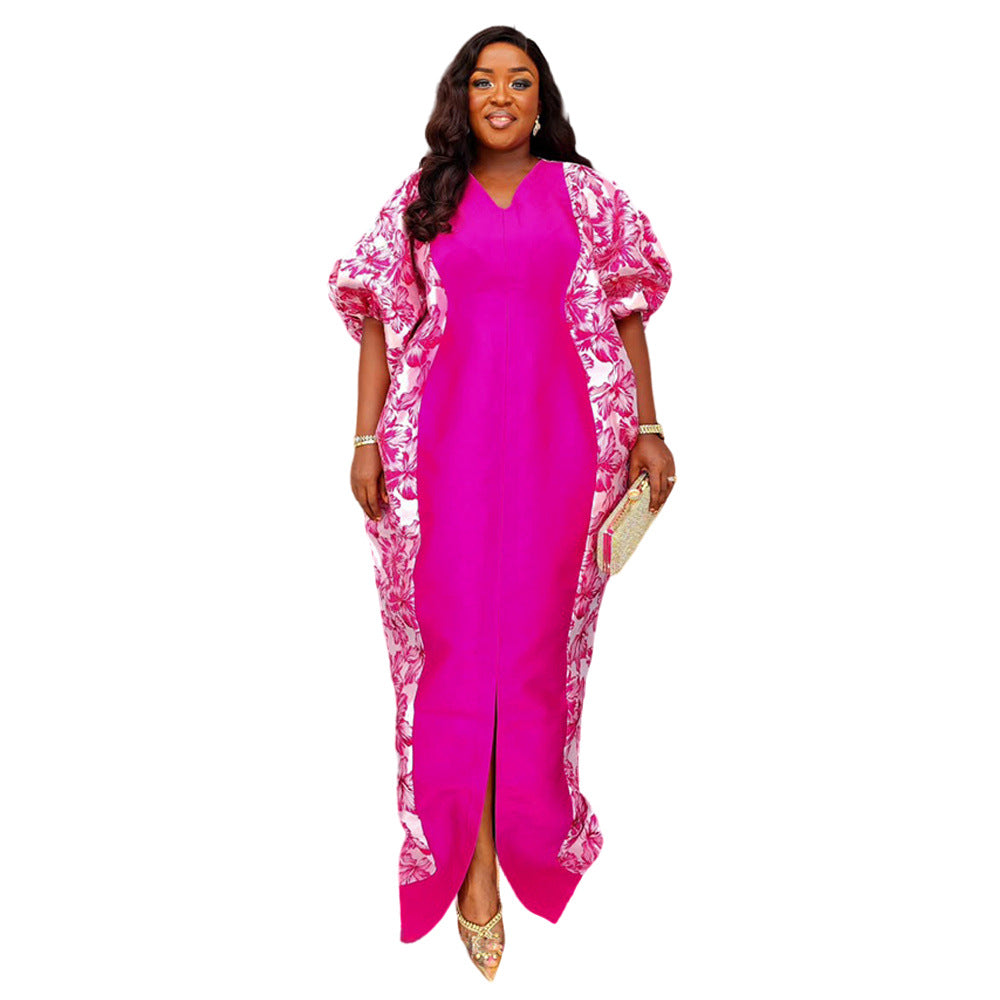 Women's Ethnic Style Robe African Printing Color Dresses