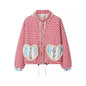 Women's New Street Fashion Stitching Plaid Coats