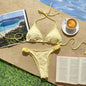 Sexy Floral Embroidery Lace Hollow Out Cutout Split Swimwear Swimsuit Bikini