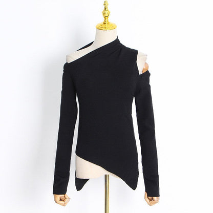 Women's Autumn Elegant Comfort Casual Diagonal Collar Sweaters