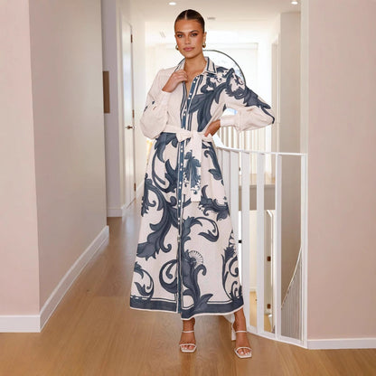 Linen Loose Casual Belt Waist Puff Dresses