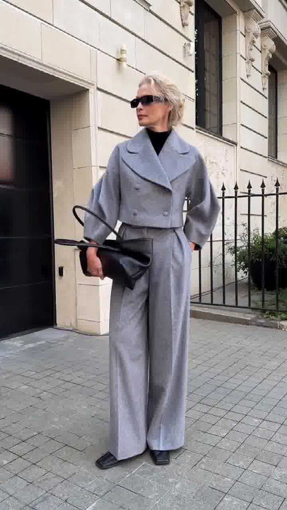 Length Solid Color Polo Collar Thin Suits