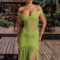 Off Dress Slimming Patchwork Irregular Fishtail Dresses