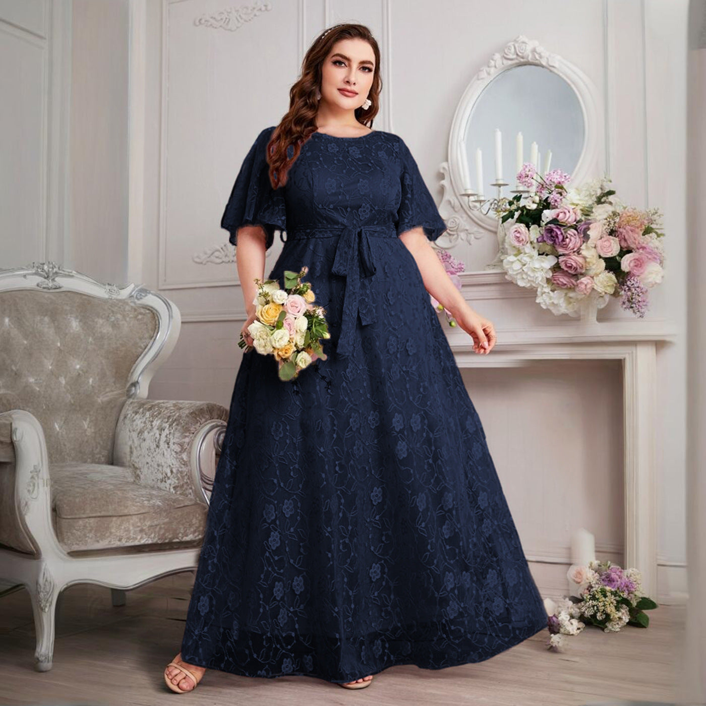 Women's Bridesmaid Dress Fashion Elegant High Waist Dresses