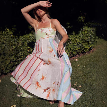 Sling Iti Printing Large Swing Dress Dresses