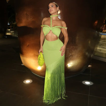 Women's Summer Dress Tassel Stitching Tube Bandage Dresses