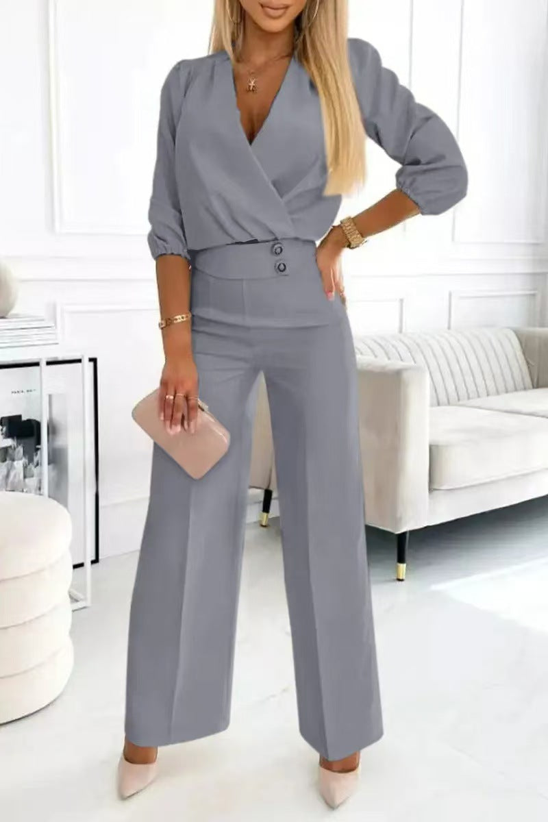 Women's Unique Cool Solid Color Trousers Suits