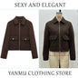 Women's Zipper Ornament Soft Retro Double Pocket Coats
