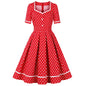 Women's Square Collar Polka Dot Temperament Slimming Large Clothing