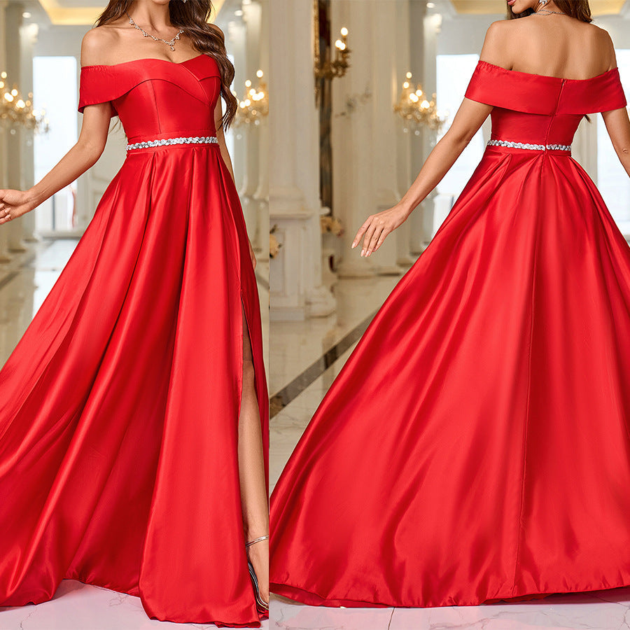 Summer Solid Color Elegant Dress Toast Dresses