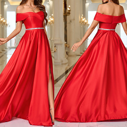 Summer Solid Color Elegant Dress Toast Dresses