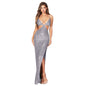 Women's Sequins Backless Dress High Sense Split Dresses