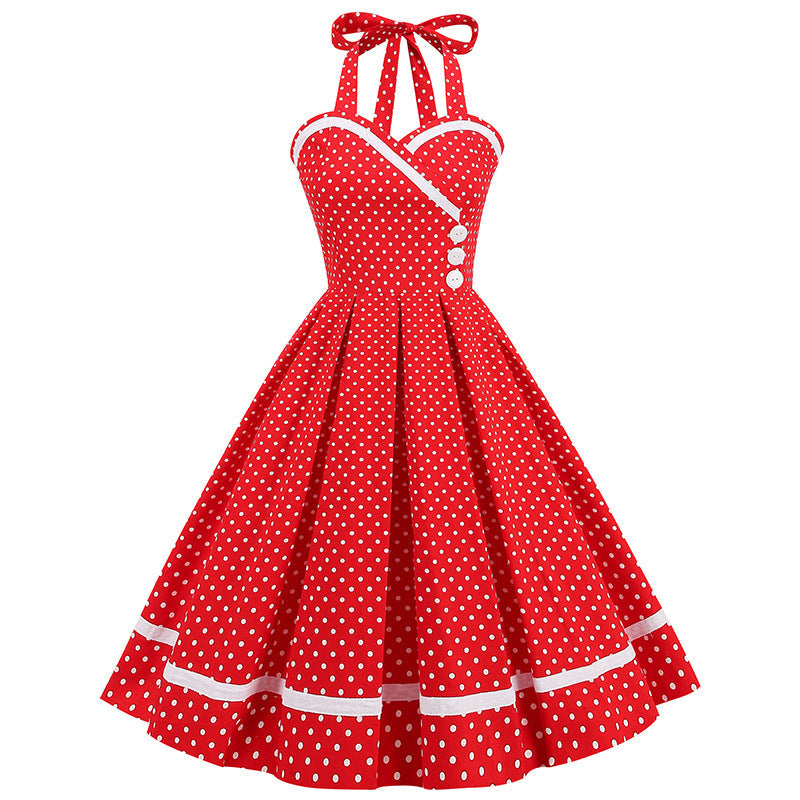 Retro Patchwork Large Hem Dress Pettiskirt Dresses