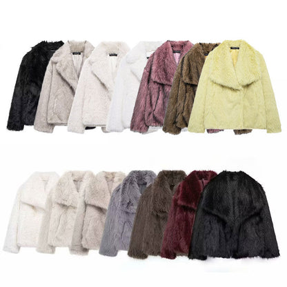 Women's Winter Fashionable Elegant Artificial Fur Coats
