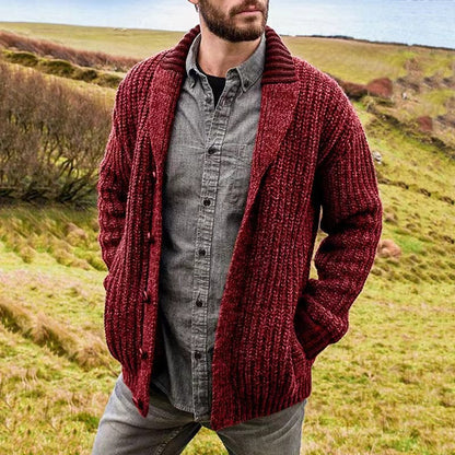 Men's Solid Color Long Sleeve Slim Knit Sweaters