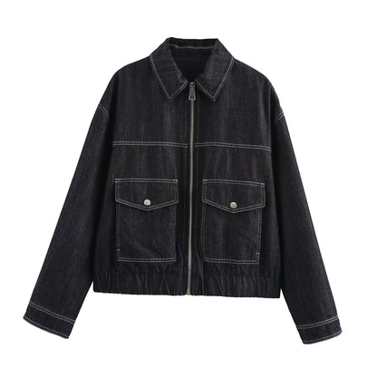 Women's Attractive Durable Spring Denim Effect Suits