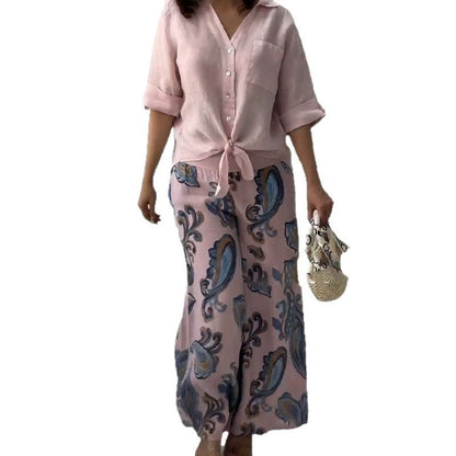 Summer Fashion Large Shirt High Waist Suits