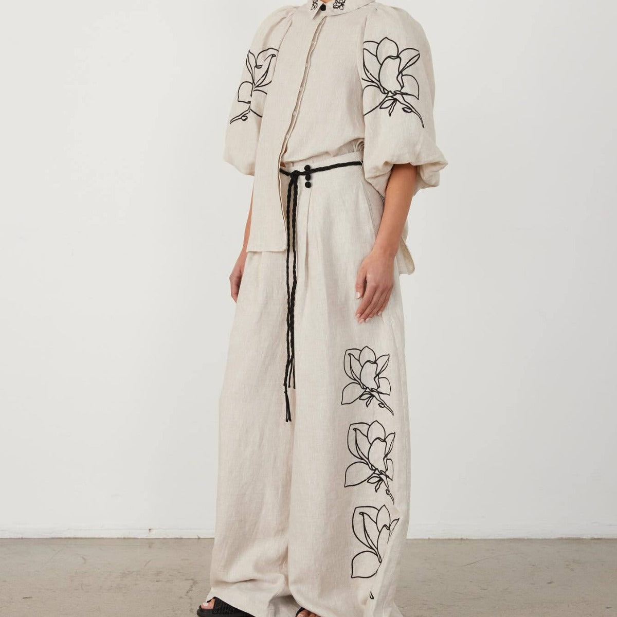 Graceful Pretty Fashion Cotton Linen Printed Suits