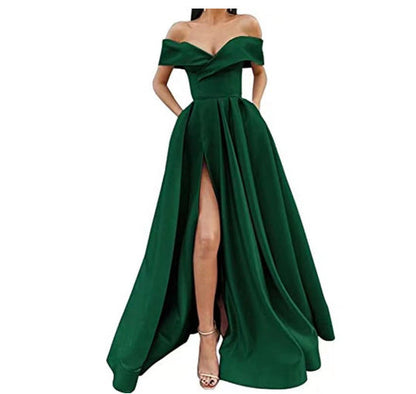 Women's Classy Dress Summer Deep Satin Wedding Dresses