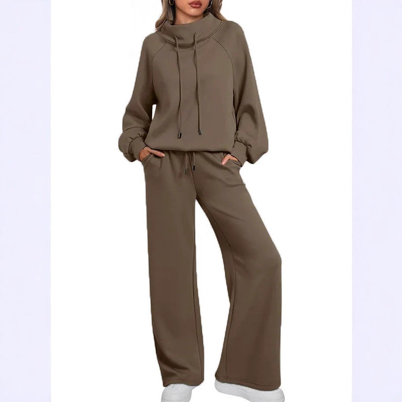 Women's Long Sleeve Wide Leg Fashion Waist Suits