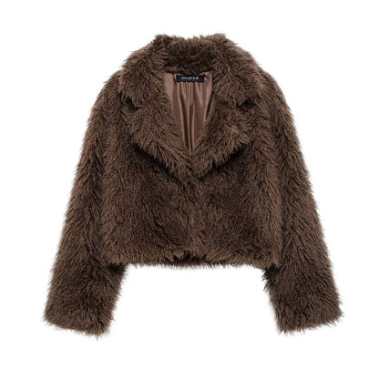 Women's Winter Fashionable Elegant Artificial Fur Coats