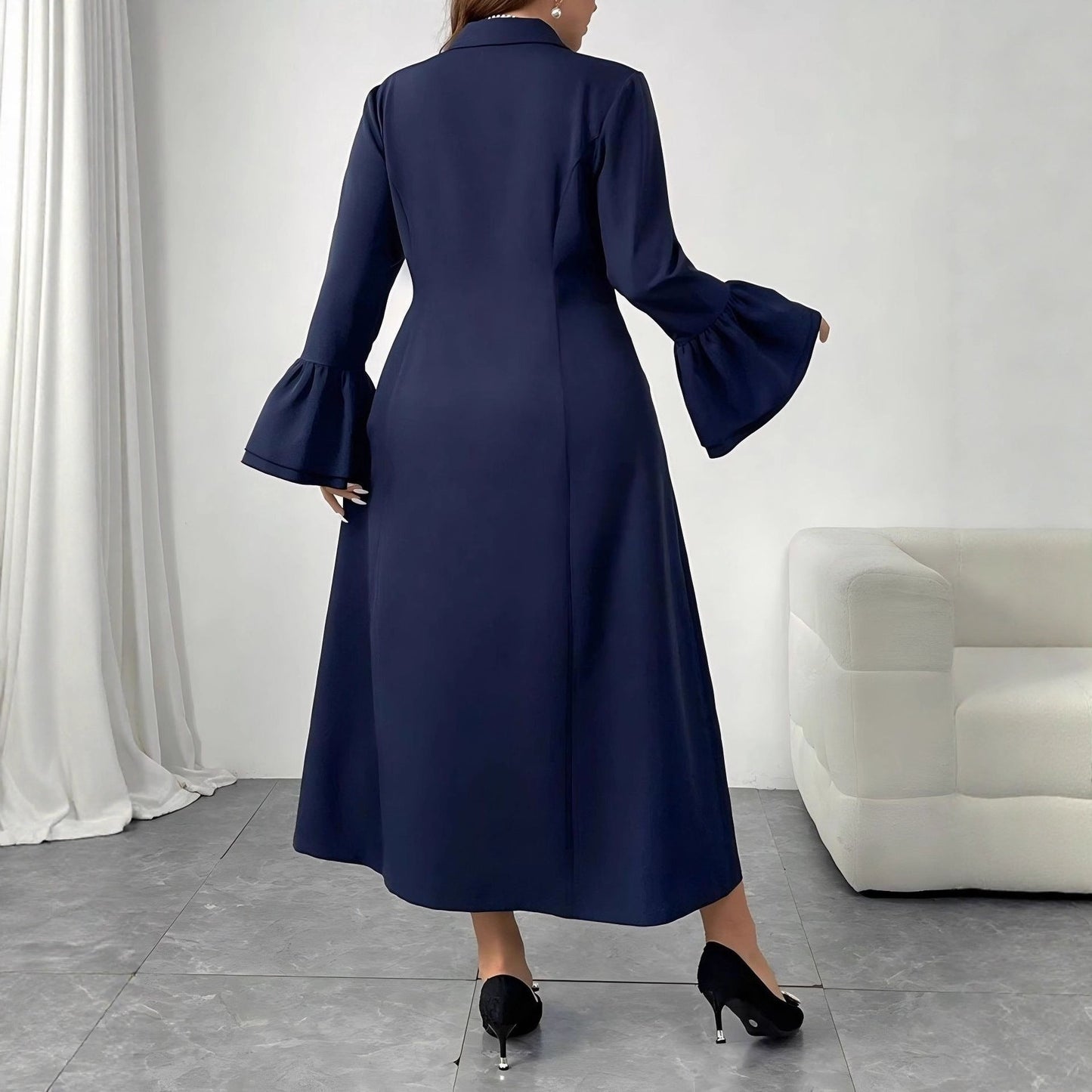 Waist Slimming Solid Color Fashion Elegant Dresses