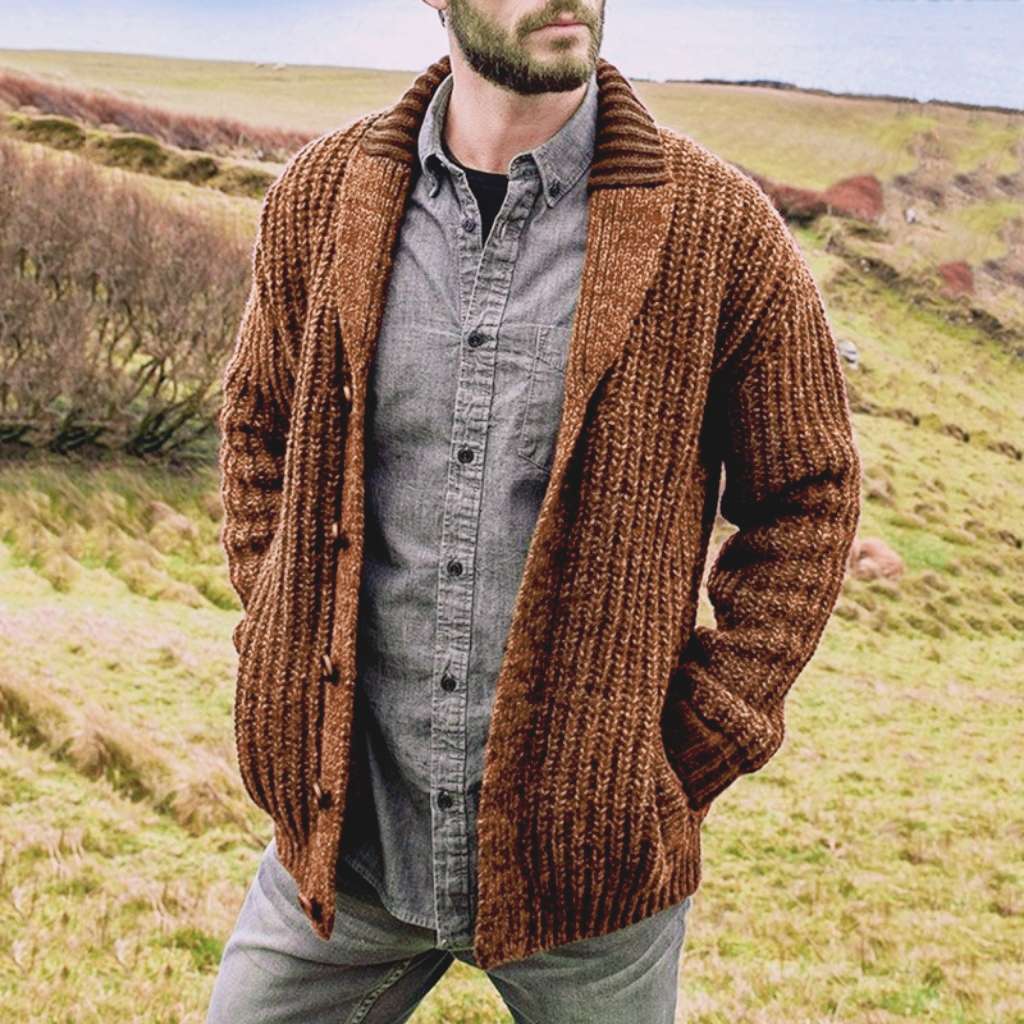Men's Solid Color Long Sleeve Slim Knit Sweaters