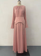 Autumn Solid Color Long Sleeve Chain Dresses