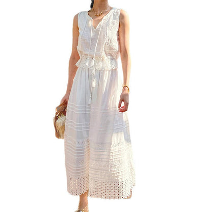 Women's Style Sleeveless Small White Vacation Summer Suits