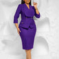 Women's Fashion Elegant Lapel Three-quarter Sleeve Ol Dresses