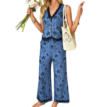 Women's Creative Bohemian Printed Lace Long Suits