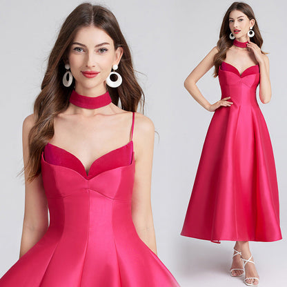 Style Retro Elegant Hepburn Sexy Backless Dresses
