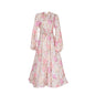Women's Design Hibiscus Flower Long Sleeve Mid-length Dresses