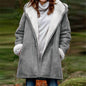 Women's Loose Veet Thickened Solid Color Mid-length Coats