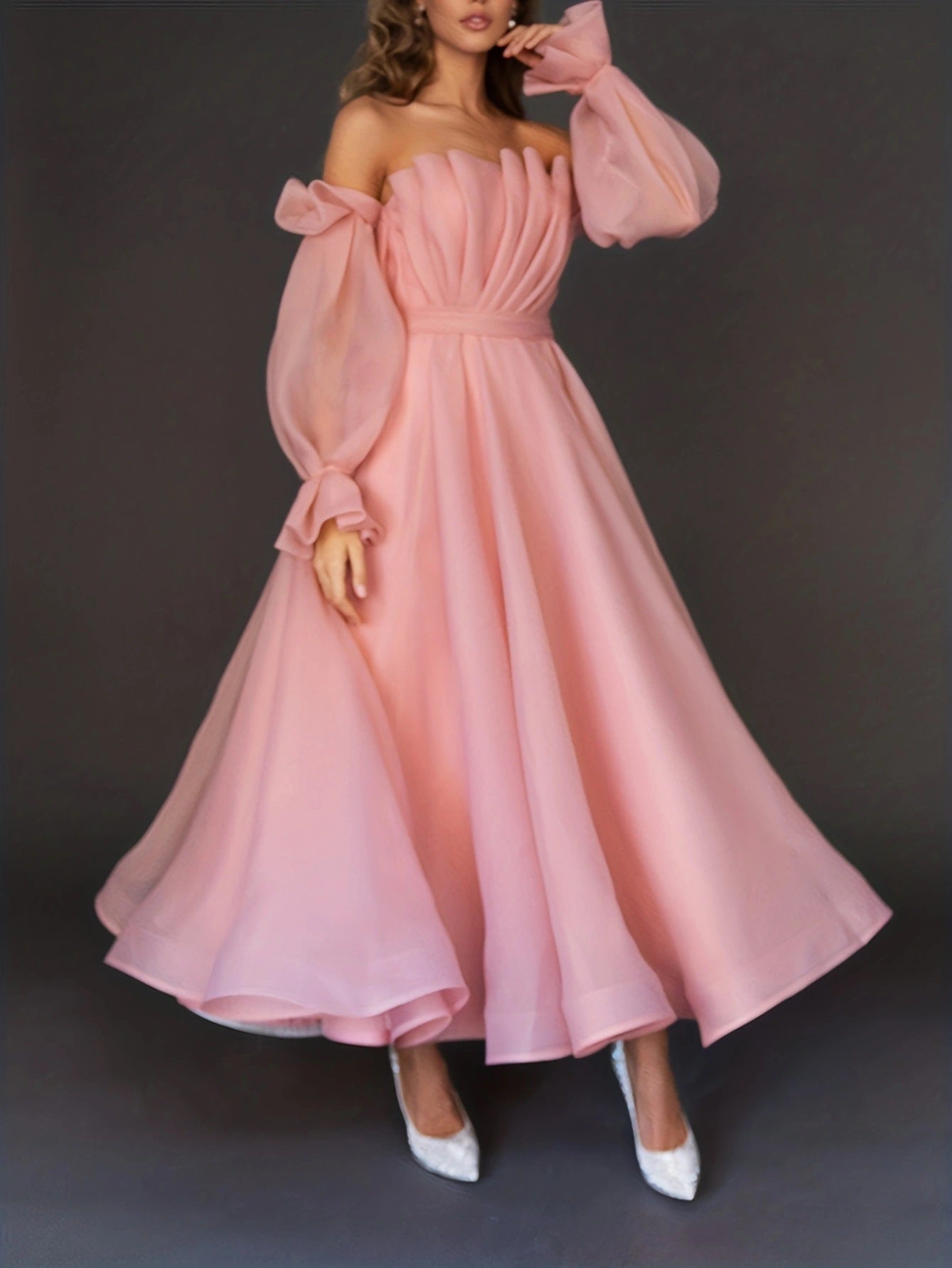 Women's Raglan Sleeve Solid Color Gown Dress Dresses