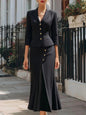 Women's Color Single-breasted Three-quarter Sleeve Small Dress Suits