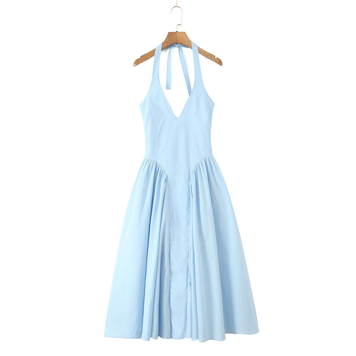 Halter Long Dress Summer Sexy Backless Deep Dresses