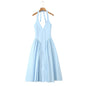 Halter Long Dress Summer Sexy Backless Deep Dresses