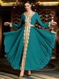Women's Chiffon Irregular Dress Stitching Lace Saudi Clothing