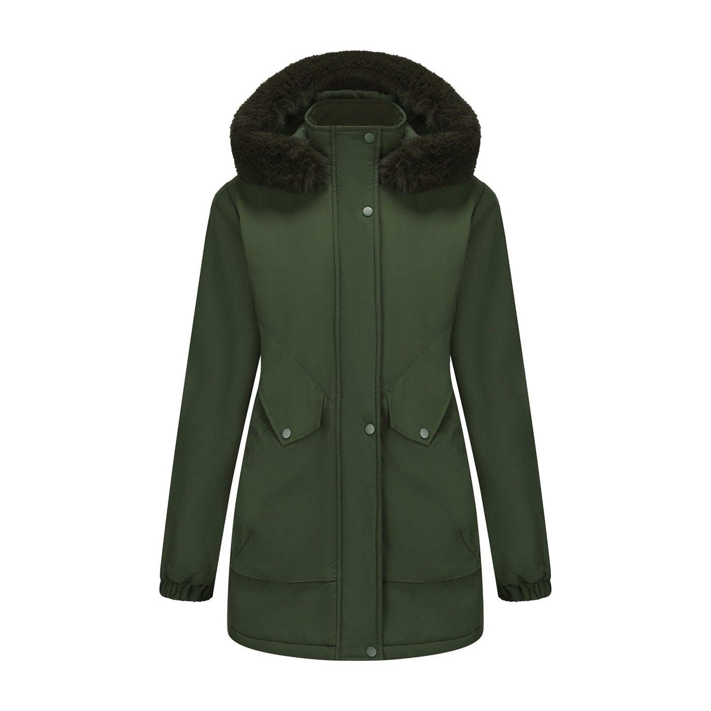 Women's Parka Fleece-lined Korean Style Big Fur Coats