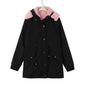 Women's Clothes Mid-length Hooded Winter Lamb Wool Coats