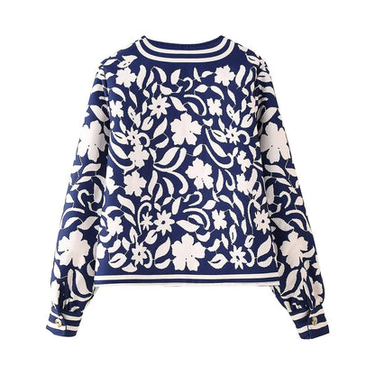 Women's Street Round Neck Printed Casual Thin Coats