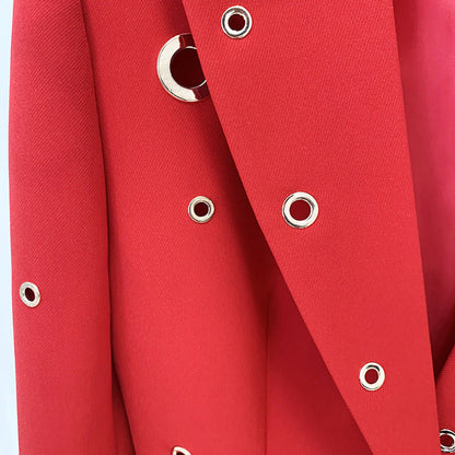 Fashion Metal Hole One Button Trousers Suits