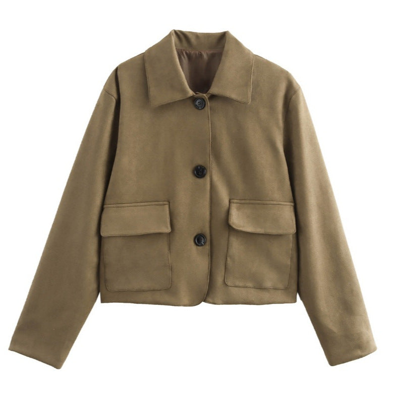 Women's Fashionable Old Money Style Suede Jackets