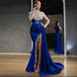 Women's Gold Round Neck Dress Sexy Patchwork Dresses