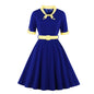 Autumn Patchwork Large Swing Dress Source Dresses
