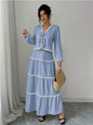 Women's Lace Layered Pleated Lantern Sleeve Bow Suits