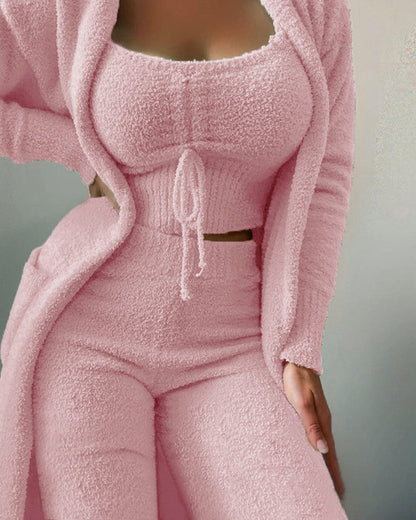 Women's Comfortable Fashion Casual Plush Trousers Suits