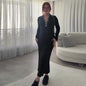 Women's Autumn Fashion Wear Slimming Long-sleeved Lapel Dresses