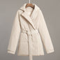 Cotton Winter Thickened Slimming Cinched Solid Coats